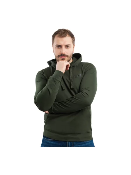 Bluza z kapturem Emporio Armani Ea7 zielona