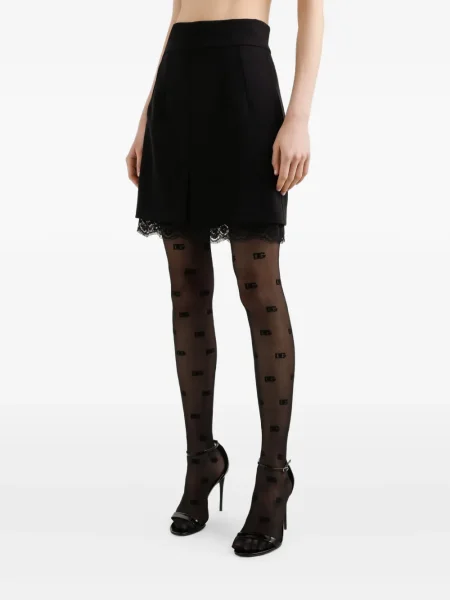 Fusta mini Dolce & Gabbana de lână negru