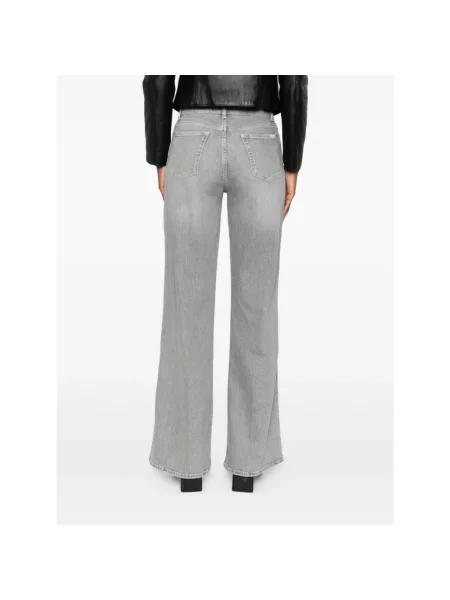 Szerokie jeansy 7 For All Mankind z wysoką talią szare