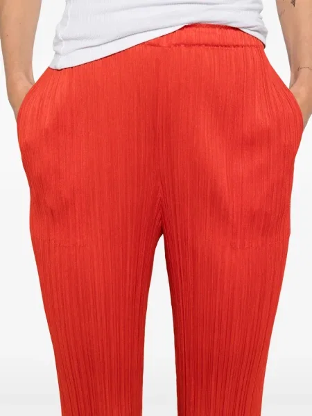 Pantaloni Pleats Please Issey Miyake plisate roșu