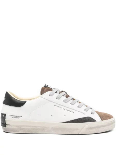 Sneakerși Crime London zdrențuiți alb