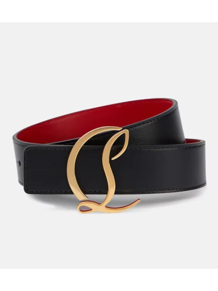Curea Christian Louboutin din piele negru