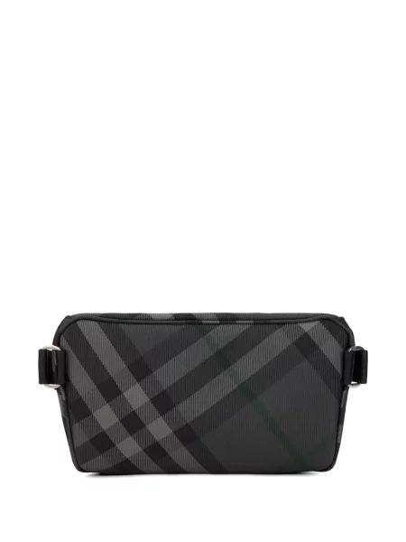 Cu centură curea Burberry în carouri gri