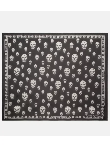 Fular Alexander Mcqueen de mătase alb