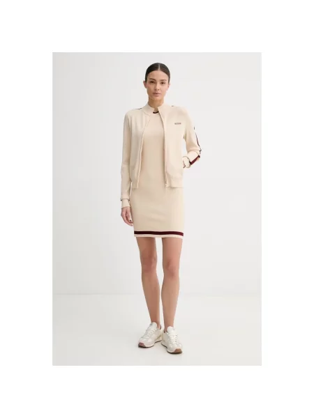 Dzianinowa bluza rozpinana Guess beżowa