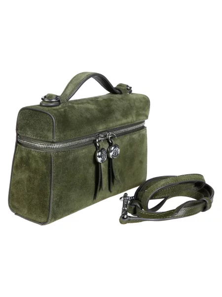 Top Tory Burch zamszowy zielony