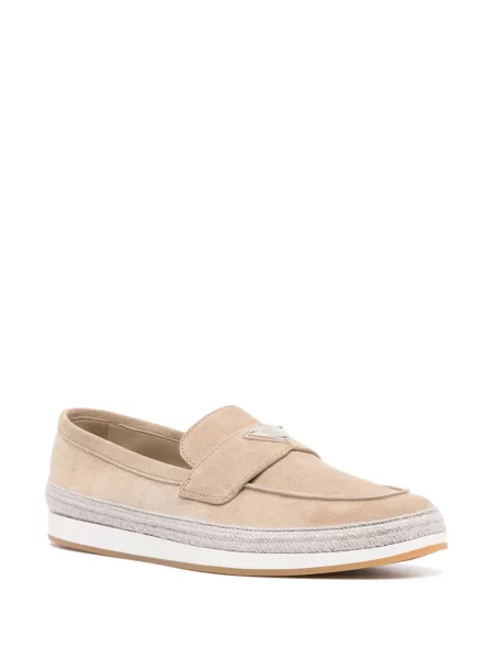 Semišové loafers Prada s autogramem