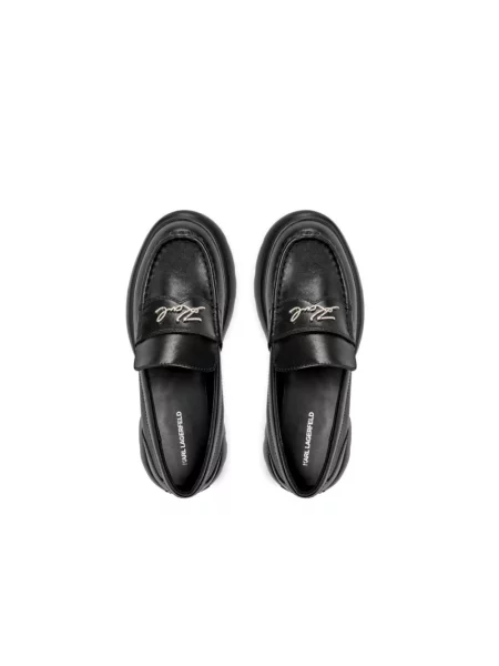 Loafersy Karl Lagerfeld skórzane czarne