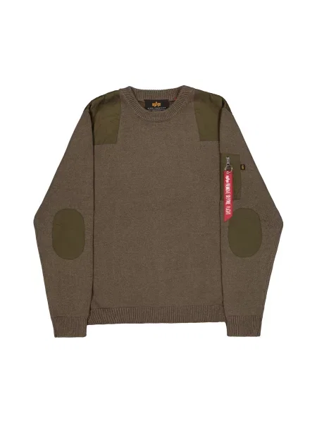 ALPHA INDUSTRIES Pulover oliv / intens roșu