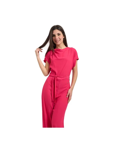 Sukienka Yes Zee z krótkim rękawem różowa