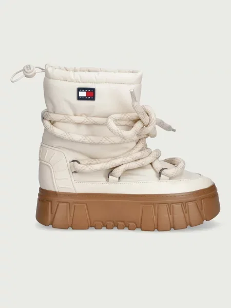 Tommy Jeans TJW PLATFORM SNOWBOOT WL snehule dámske béžová