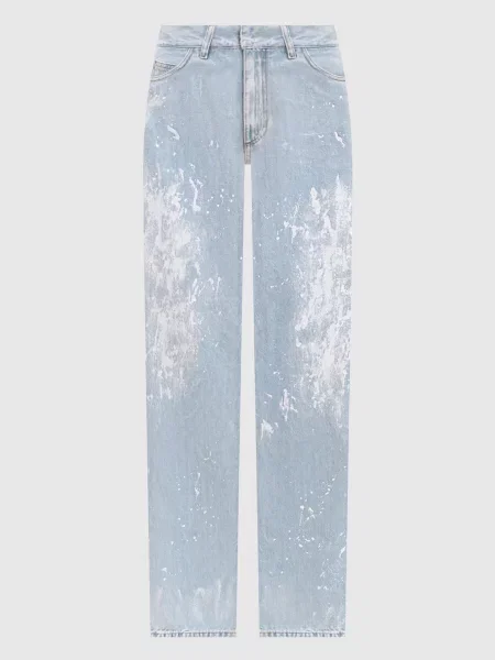 Джинси з принтом у вигляді плям фарби Maison Margiela Mm6 блакитні