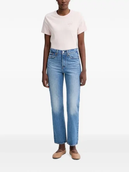 Gulerat pantaloni Levi's® evazate zdrențuiți albastru