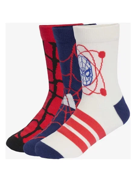 Skarpety adidas Marvel Spider-Man granatowe dziecięce 3 pary XS czerwone