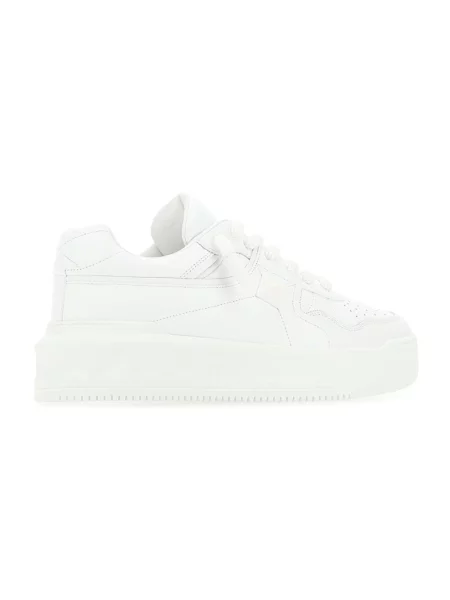 Lniane sneakersy Valentino One Stud białe