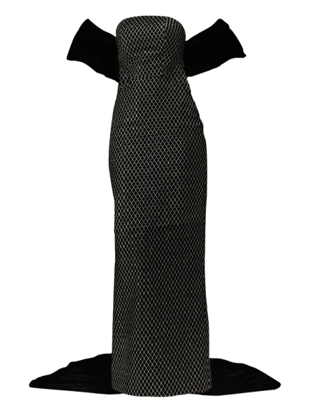 Rochie maxi Tha Seen de catifea de costum negru