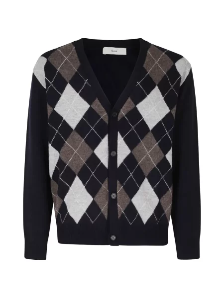 Cardigan Dunst cu model argyle albastru