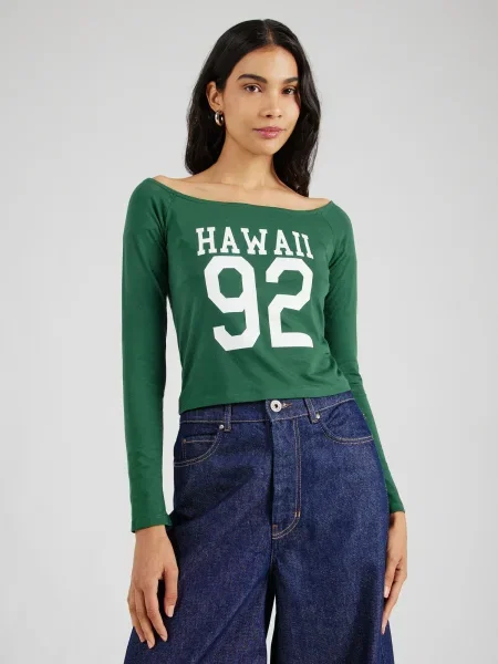 STUDIO SELECT Tricou Naomi verde închis alb