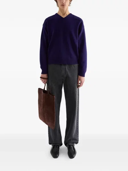 Pulover Jil Sander cu decolteu în V violet