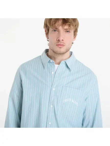 Πουκάμισο Calvin Klein Jeans Ls Yd Stripe Washed Oxford Easy Shirt Wild Green XL πράσινο
