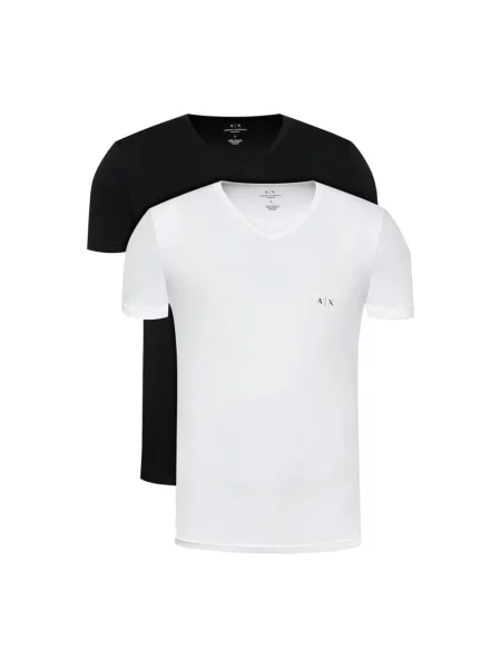 Armani Exchange Koszulki Mężczyzna Wielobarwność L V-Neck T-Shirt czarna