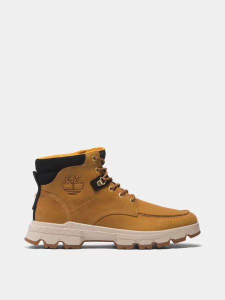 Кожаные водонепроницаемые ботинки Timberland на шнуровке желтые