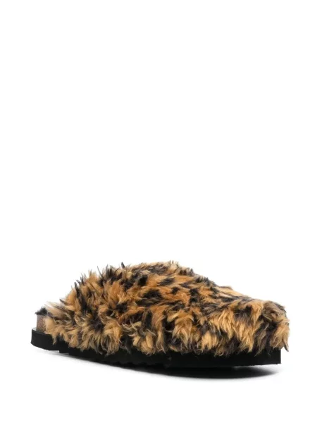 Raštuotos šlepetės Palm Angels leopardinės ruda