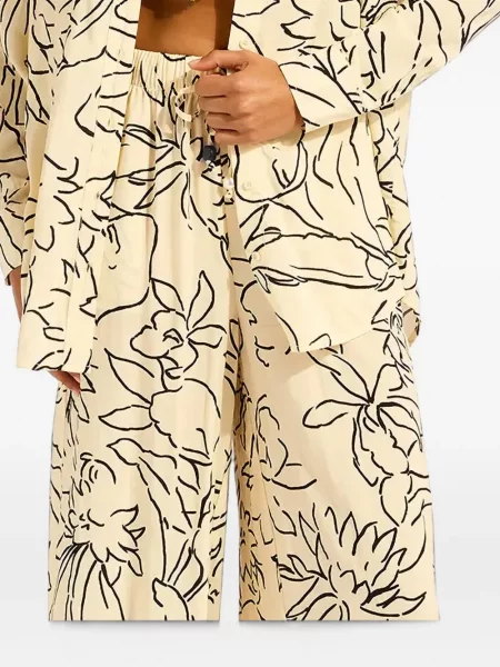 Pantaloni Seafolly cu model floral cu imagine cu cordon