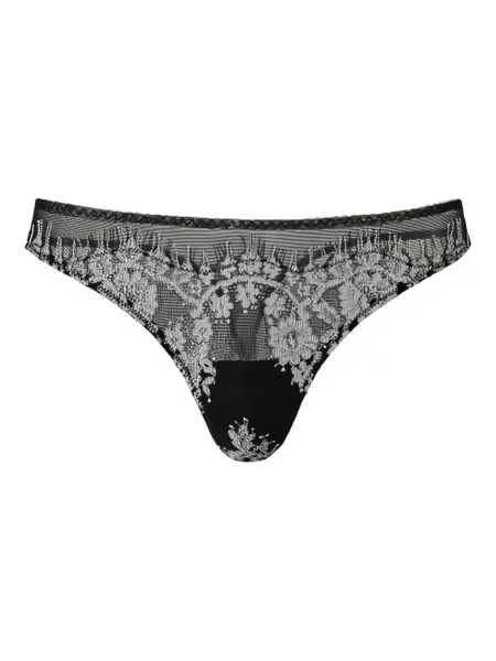 Chiloți tanga Twinset din dantelă negru