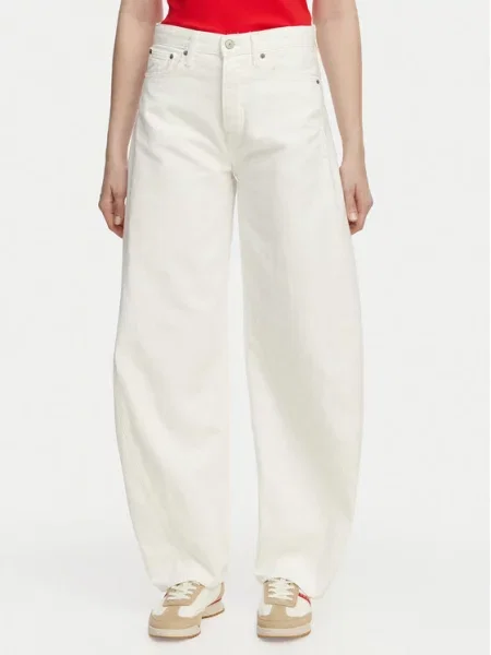 Tommy Jeans Blugi Barrel Fit alb