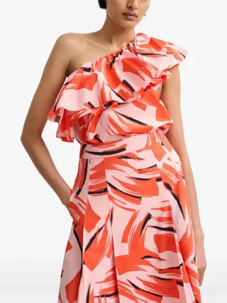 Bluză Essentiel Antwerp cu volane roz