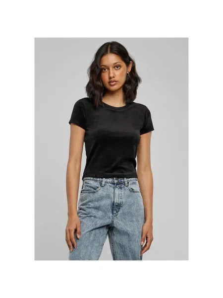 Tricou Urban Classics de catifea negru