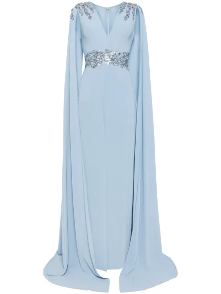 Rochie Saiid Kobeisy din crep de costum albastru