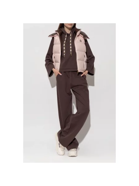 Bluza z kapturem Moncler brązowa