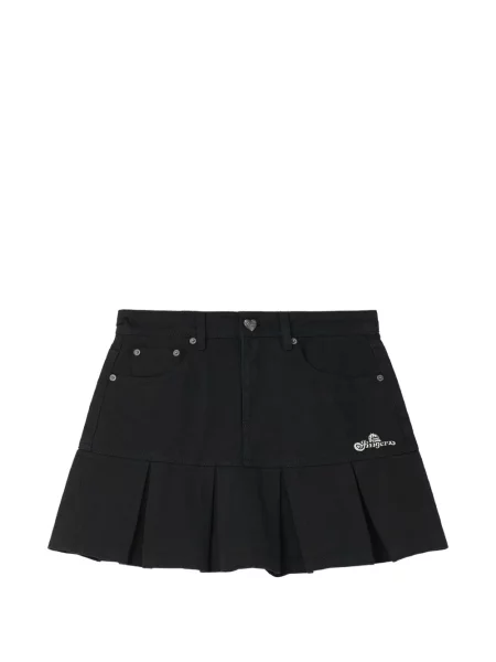 Fusta mini Fingercroxx cu broderie negru