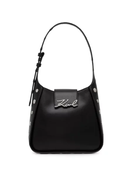 Shopper táska Karl Lagerfeld autogrammal fekete
