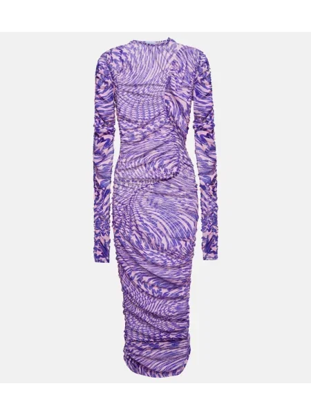 Sukienka midi Mugler z siateczką do kolan garniturowa