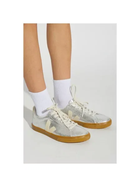 Sneakersy Veja Esplar zamszowe z logo szare