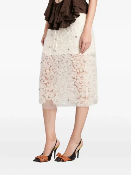 Fustă midi Siedres cu model floral cu aplicații