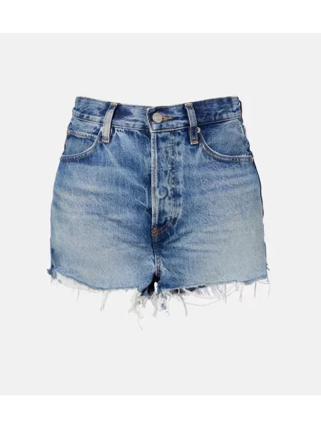Pantaloni scurți din denim Frame albastru