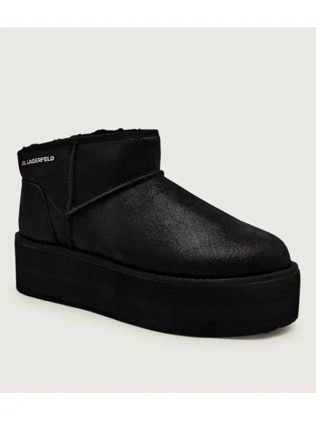 Karl Lagerfeld Botine / alb negru
