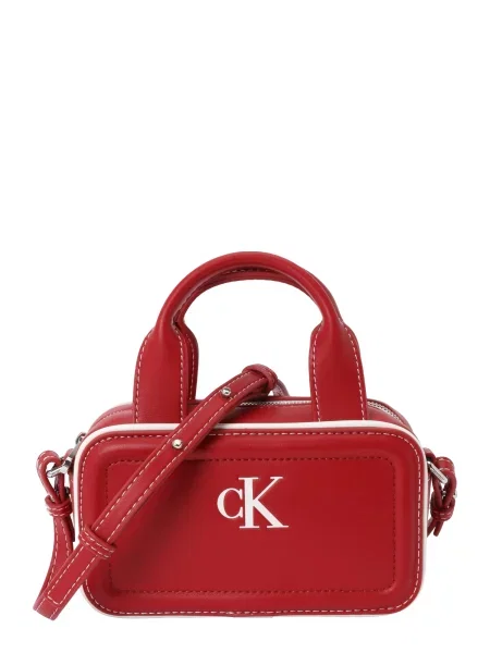 Calvin Klein Geantă Contrast Ck Mini Bauletto Bag Vișiniu alb