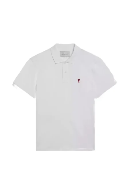 Поло тениска Ami Paris бяло