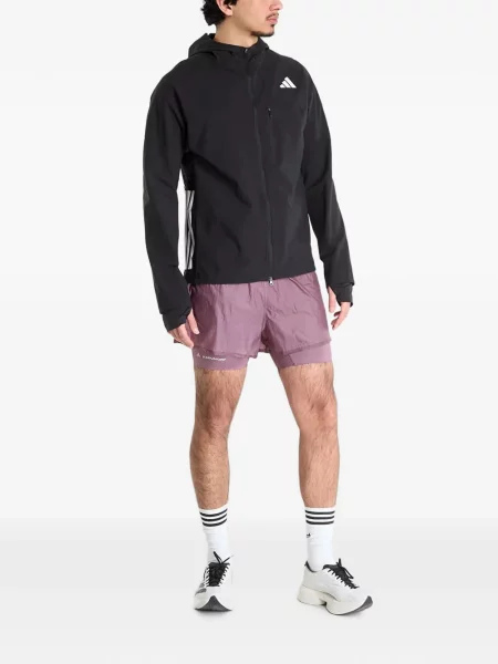 Pantaloni Adidas alergare cu autograf cu decolteu în V negru