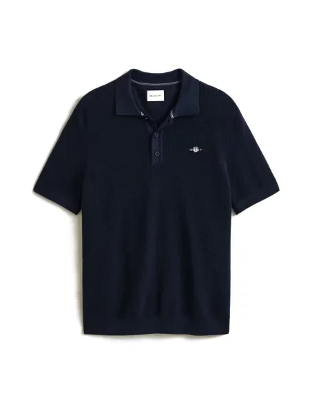 Gant Dzianinowa Koszulka Polo blau niebieska