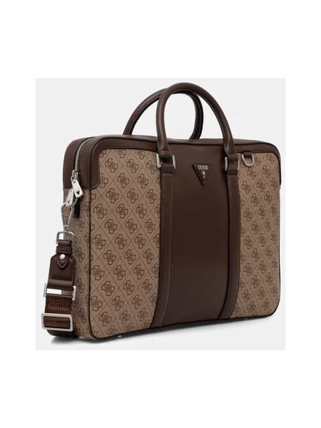 Guess torba na laptopa MILANO brązowa