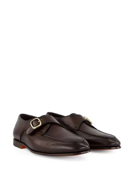 Pantofi loafer Santoni din piele maro