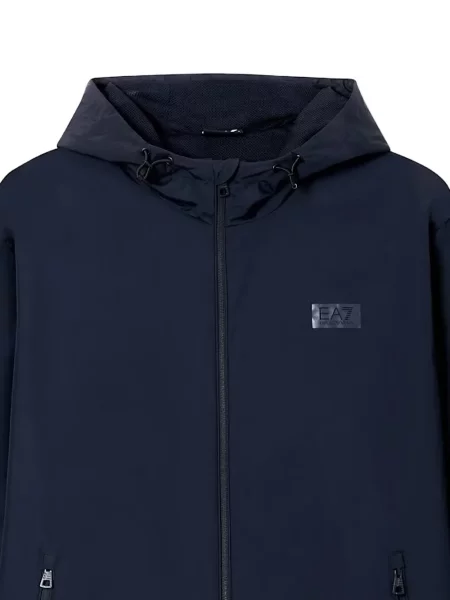Jakna Ea7 Emporio Armani s kapuljačom s autogramom plava