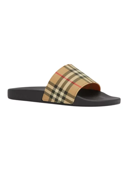 Sandały Burberry w kratę retro beżowe