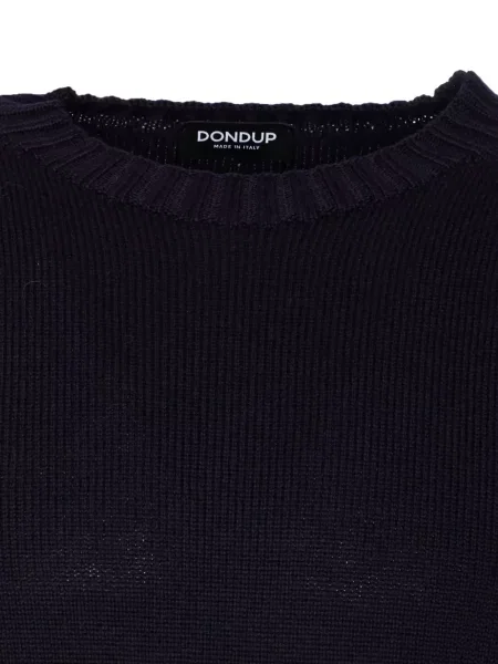 Pulover Dondup de lână cu decolteu rotund albastru